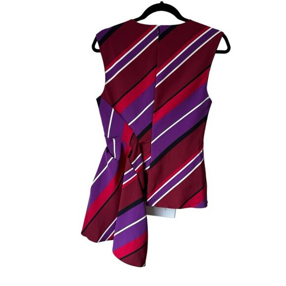 Zara Women Striped Asymmetrical Sleeveless Blouse Size Small NWT - Picture 2 of 3